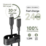 empower by PanzerGlass Racing 240W USB-C till USB-C Kabel – 1.2m – Space Black