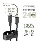 empower by PanzerGlass Racing 240W USB-C till USB-C Kabel – 2m – Space Black