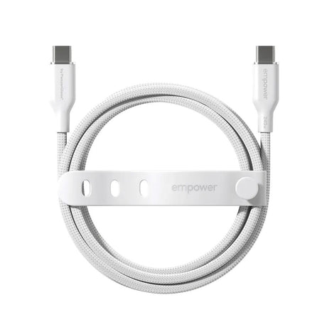 empower by PanzerGlass Racing 240W USB-C till USB-C Kabel – 2m – Silver White