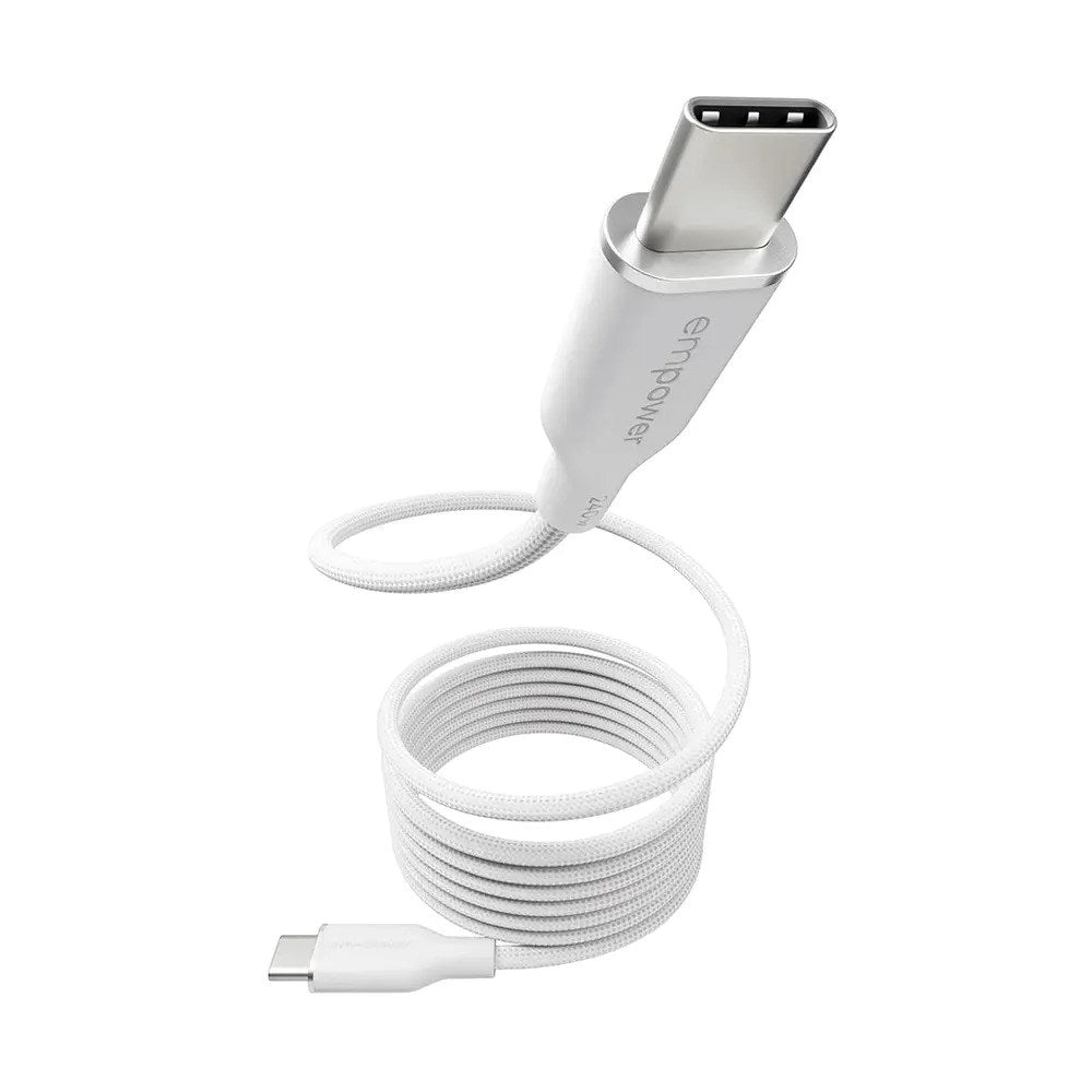 empower by PanzerGlass Magnetic 240W USB-C till USB-C Kabel – 1.5m – Silver White