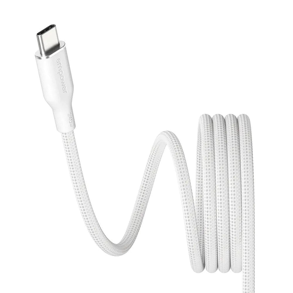 empower by PanzerGlass Magnetic 240W USB-C till USB-C Kabel – 1.5m – Silver White