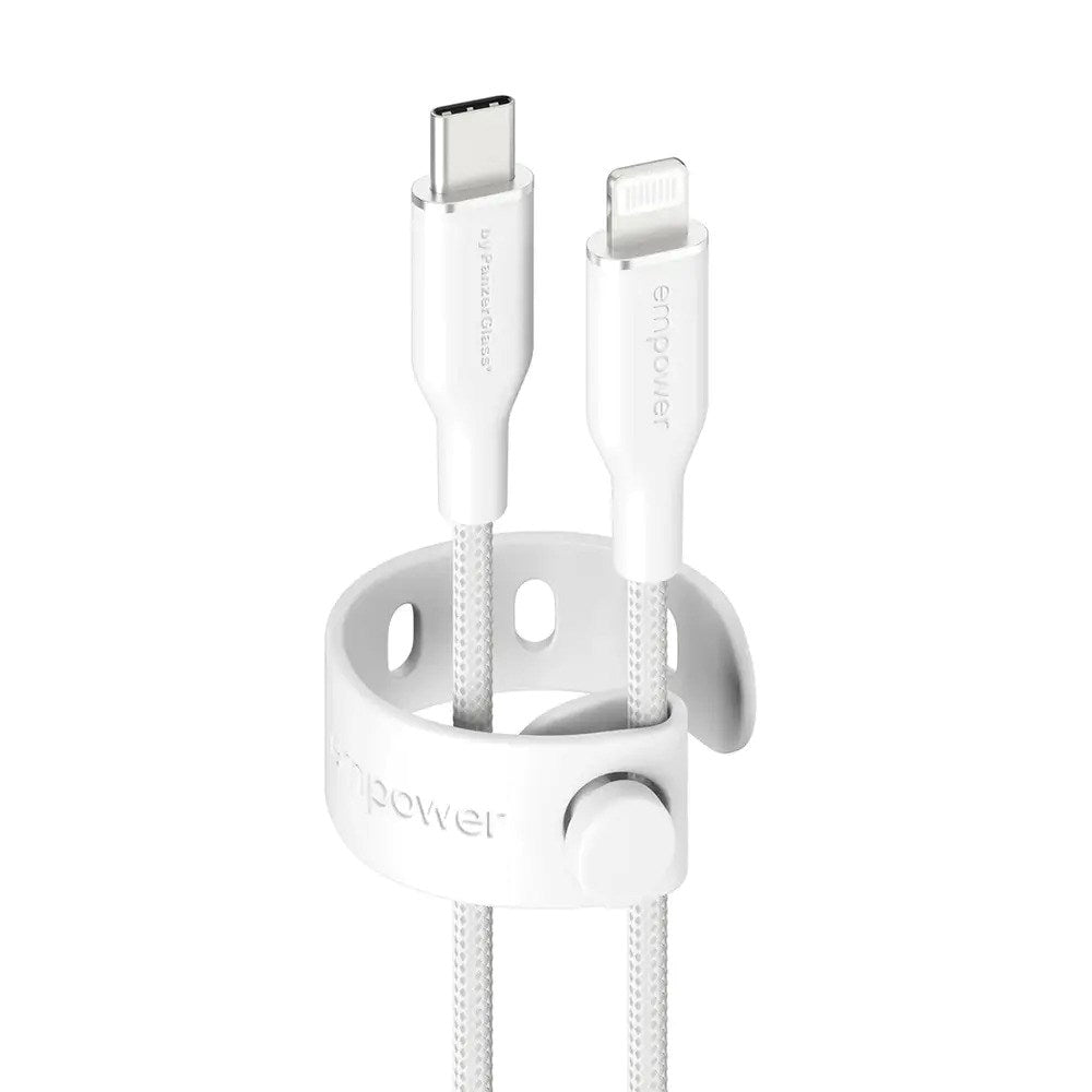 empower by PanzerGlass Racing 60W USB-C till Lightning Kabel – 1.2m – Silver White