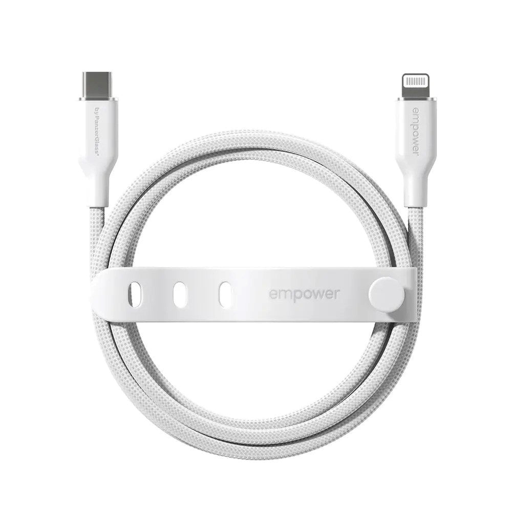 empower by PanzerGlass Racing 60W USB-C till Lightning Kabel – 1.2m – Silver White