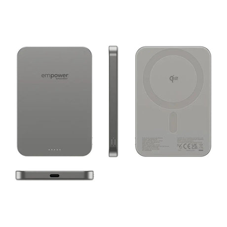 empower by PanzerGlass empower Bank - 5000 mAh - Qi2 / MagSafe Kompatibel - Titanium