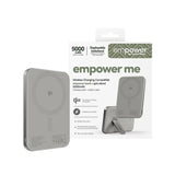 empower by PanzerGlass empower Bank m. Spin Stand - 5000 mAh - Qi2 / MagSafe Kompatibel - Titanium