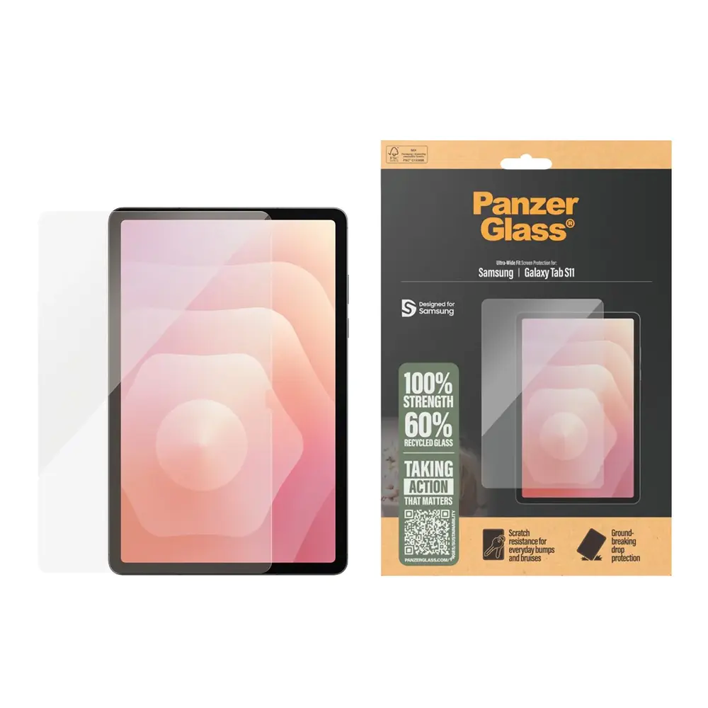 Samsung Galaxy Tab S11 PanzerGlass Ultra Wide Fit Skärmskydd - Genomskinlig