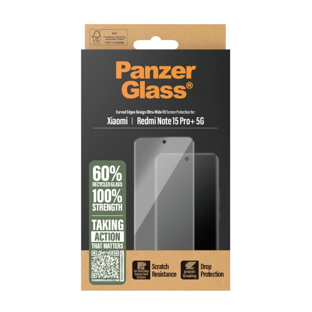 Xiaomi Redmi Note 15 Pro+ (Plus) PanzerGlass Skärmskyddsglas - Ultra Wide Fit - Genomskinlig