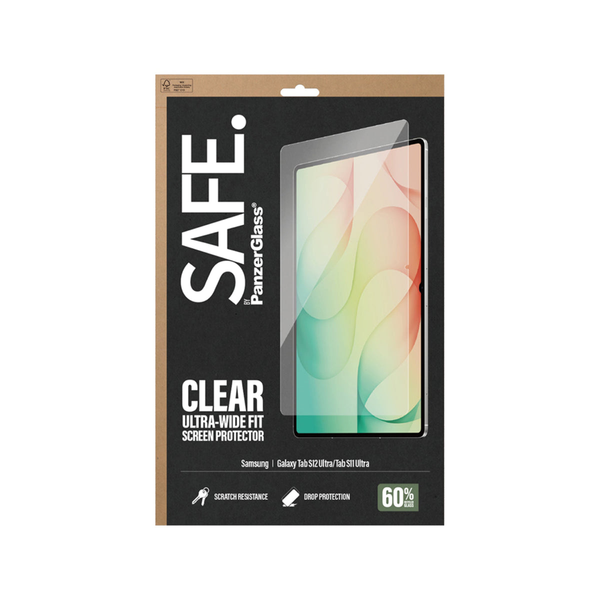 Samsung Galaxy Tab S12 Ultra / S11 Ultra SAFE. by PanzerGlass Ultra-Wide Fit Härdat Glas Skärmskydd - Transparent