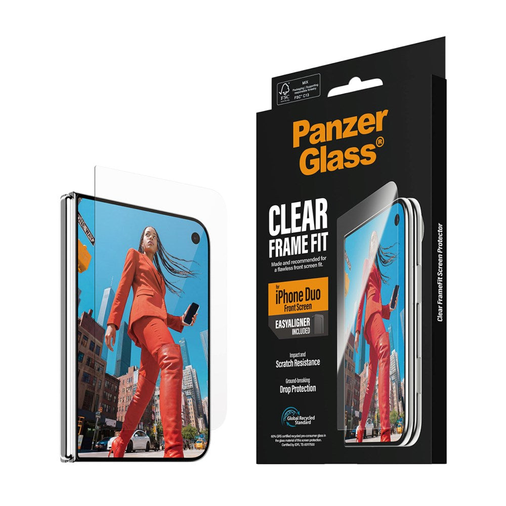iPhone Duo PanzerGlass Skärmskyddsglas FrameFit med EasyAligner - Transparent