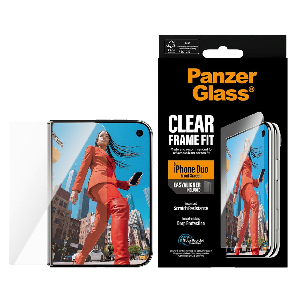 iPhone Duo PanzerGlass Skärmskyddsglas FrameFit med EasyAligner - Transparent