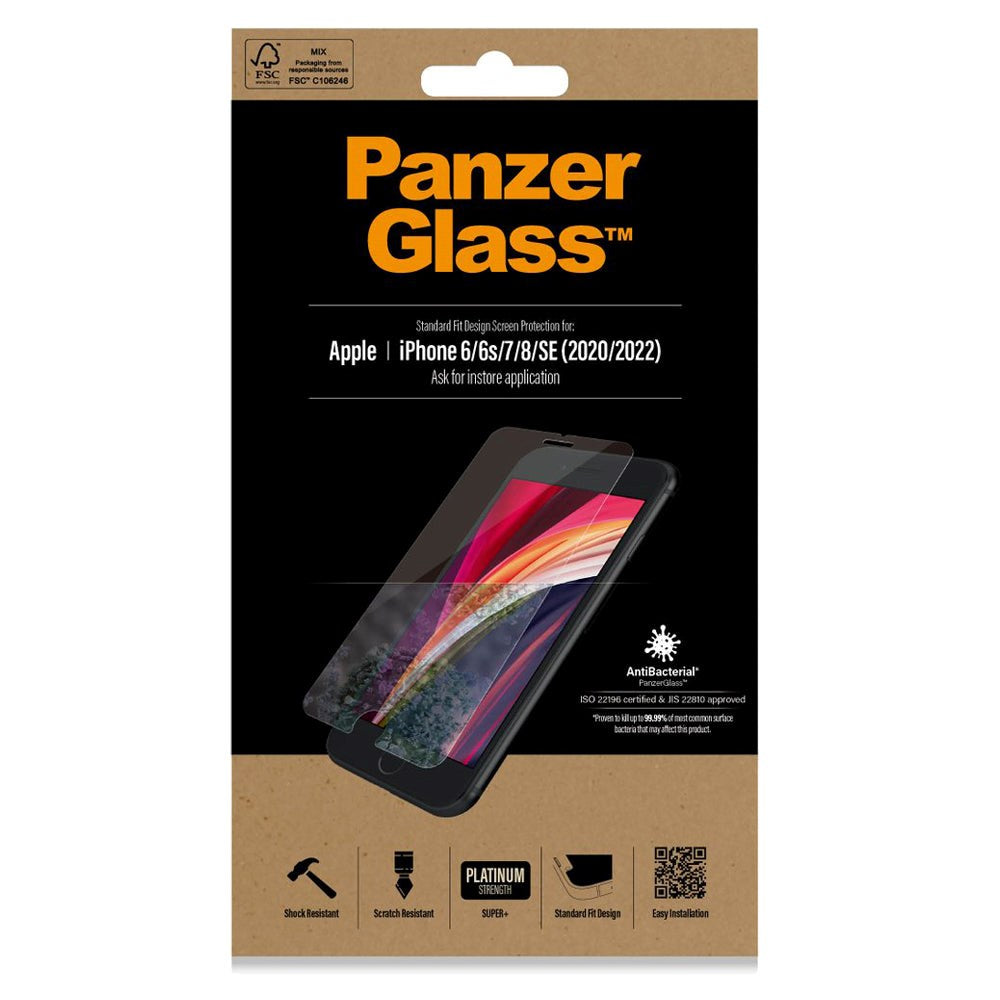 iPhone SE (2022/2020) / 8 / 7 / 6 / 6S PanzerGlass Skärmskydd Standard Fit - Transparent