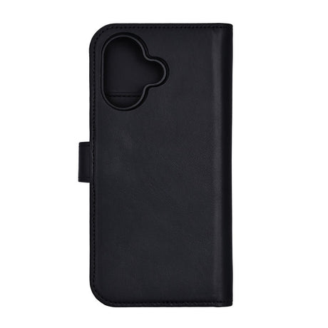 RadiCover Exklusiv iPhone 17 2-i-1 Anti Strålning Äkta Läder Fodral med Plånbok - MagSafe Kompatibel - Svart