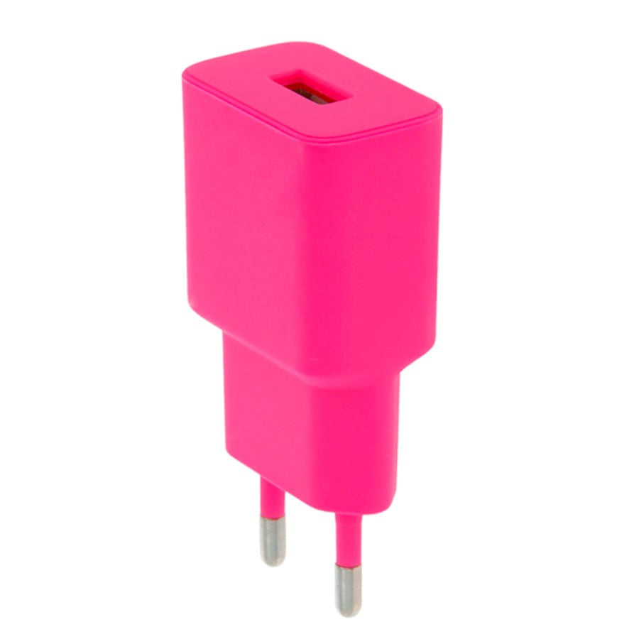 12W Väggladdare med USB-A från Setty - Rosa