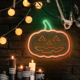 Forever Light LED Neonskylt Halloween - Orange och Grönt Ljus med Pumpa