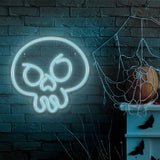 Forever Light LED Neonskylt Halloween - Blått Ljus med Skalle