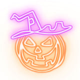 Neolia LED Neonskylt Halloween - Orange och Lila Ljus med Pumpor