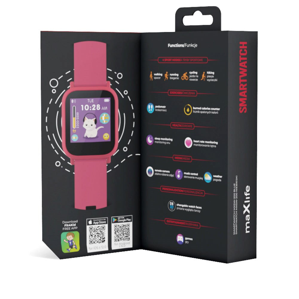 Maxlife MXSW-200 Smartwatch med Pulsmätare & Vattentät - Rosa