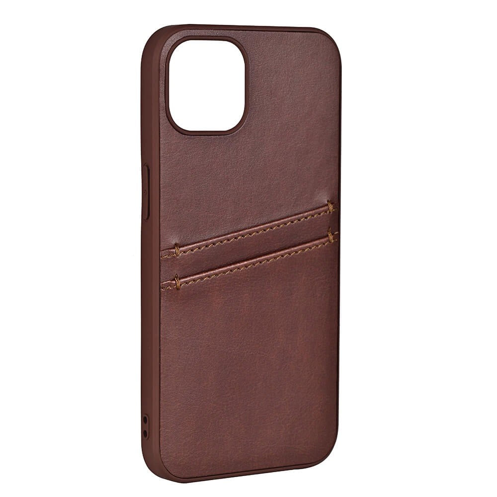 iPhone 12 / 12 Pro Buffalo Konstläder Skal med Kortficka - Brun