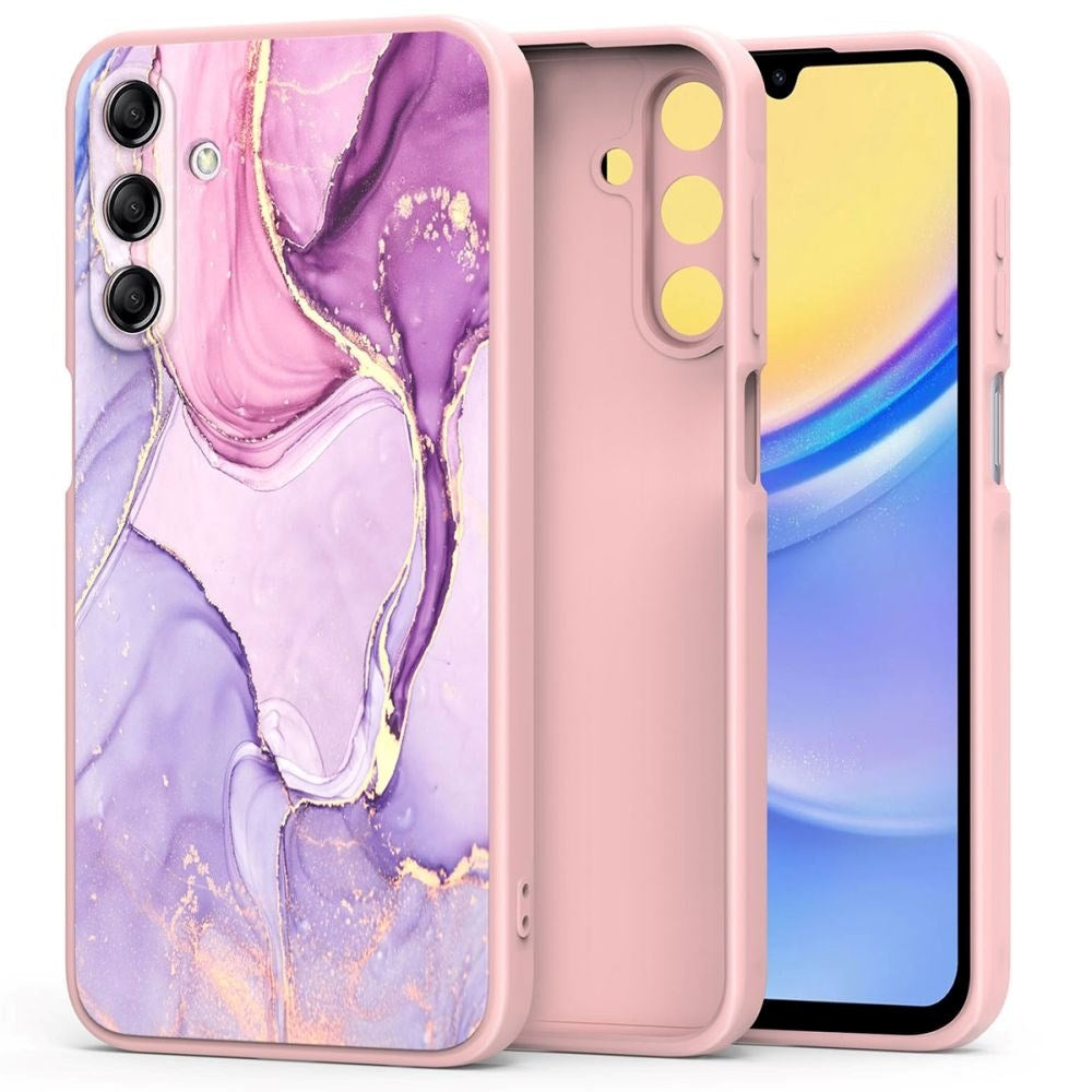 Samsung Galaxy A15 (5G) / A15 Tech-Protect Marble Skal - Rosa / Lilla