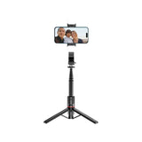 L05S Tech-Protect Selfie Stick med Stativ & LED-Ljus - Bluetooth - Svart