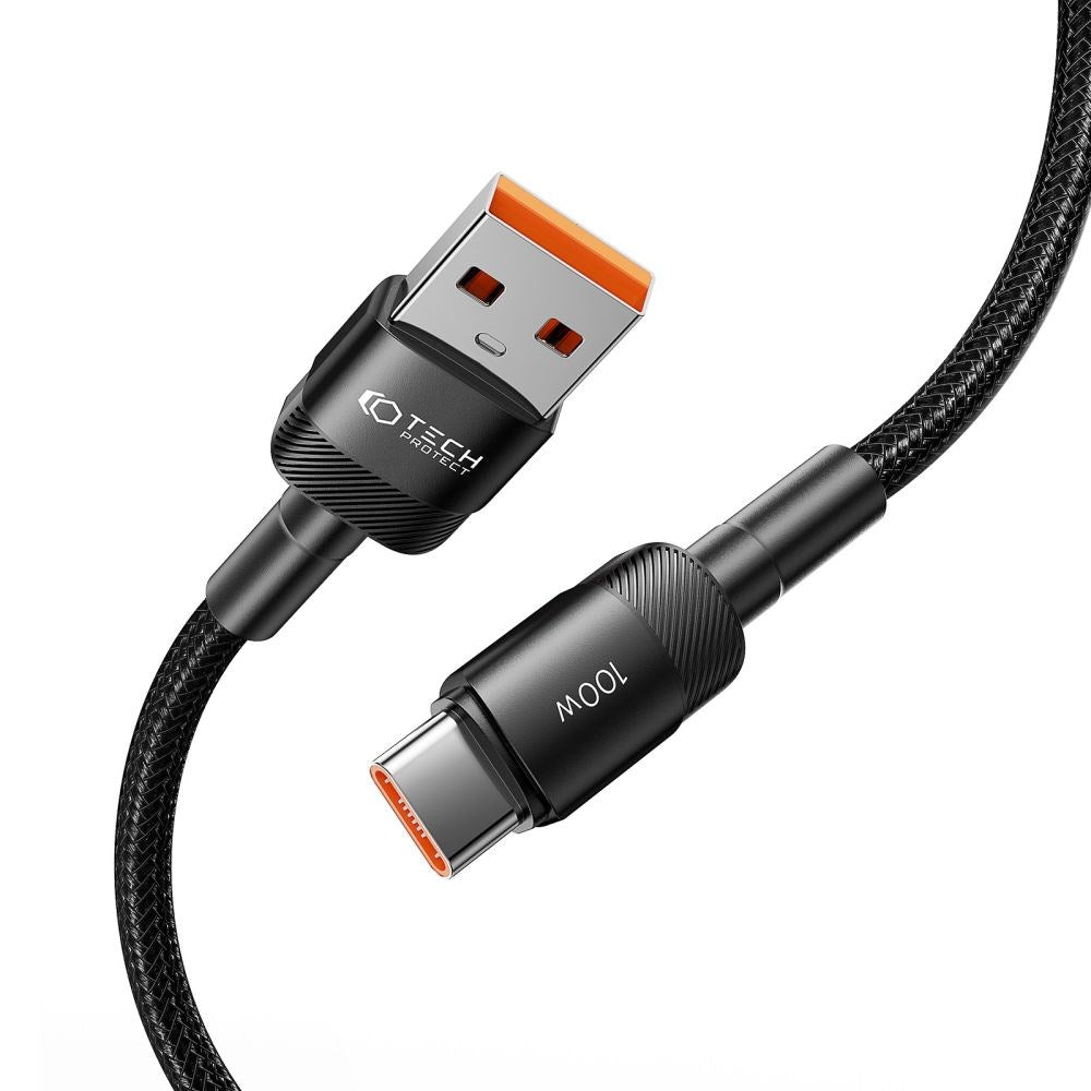 Tech-Protect Ultraboost Evo USB-A till USB-C Kabel 100W/5A 25cm - Svart