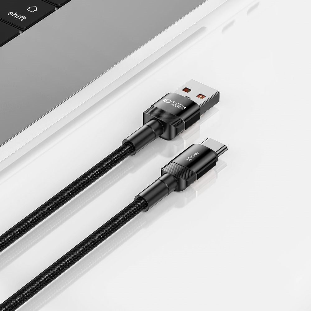 Tech-Protect Ultraboost Evo USB-A till USB-C Kabel 100W/5A 3m - Svart