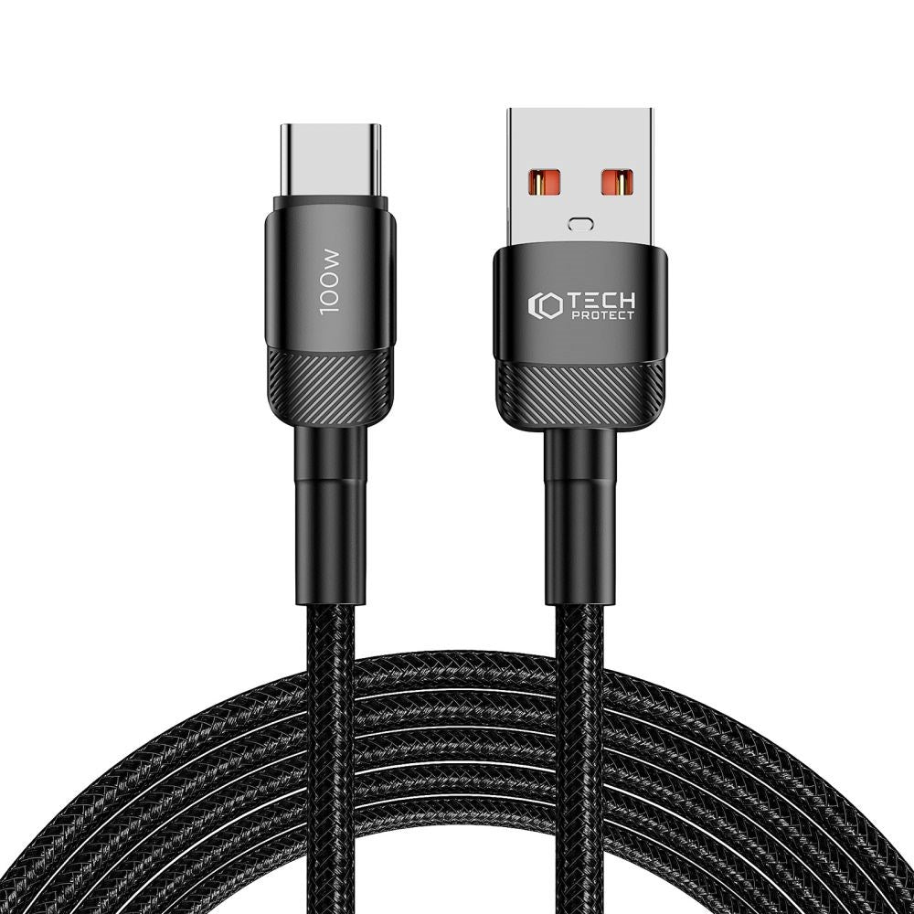 Tech-Protect Ultraboost Evo USB-A till USB-C Kabel 100W/5A 3m - Svart