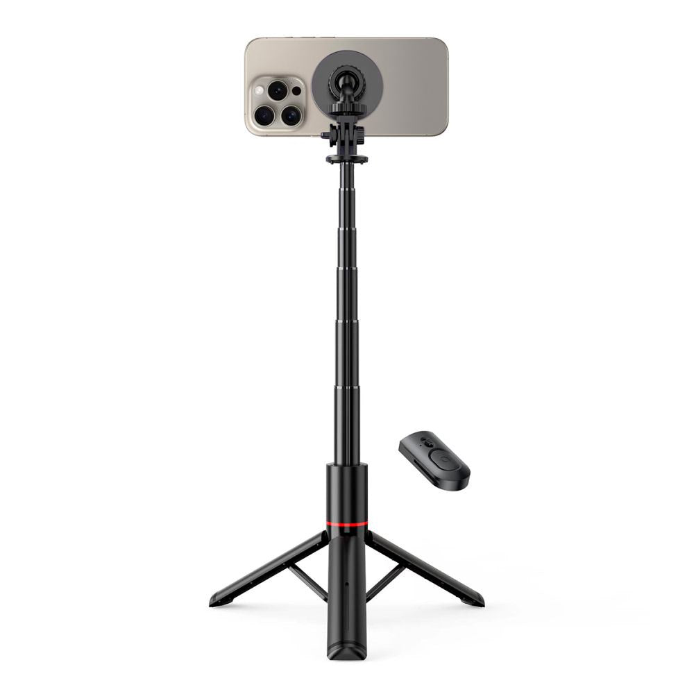 Tech-Protect L06S Selfie-Stick med Tripod & Bluetooth - MagSafe-Kompatibel - Svart