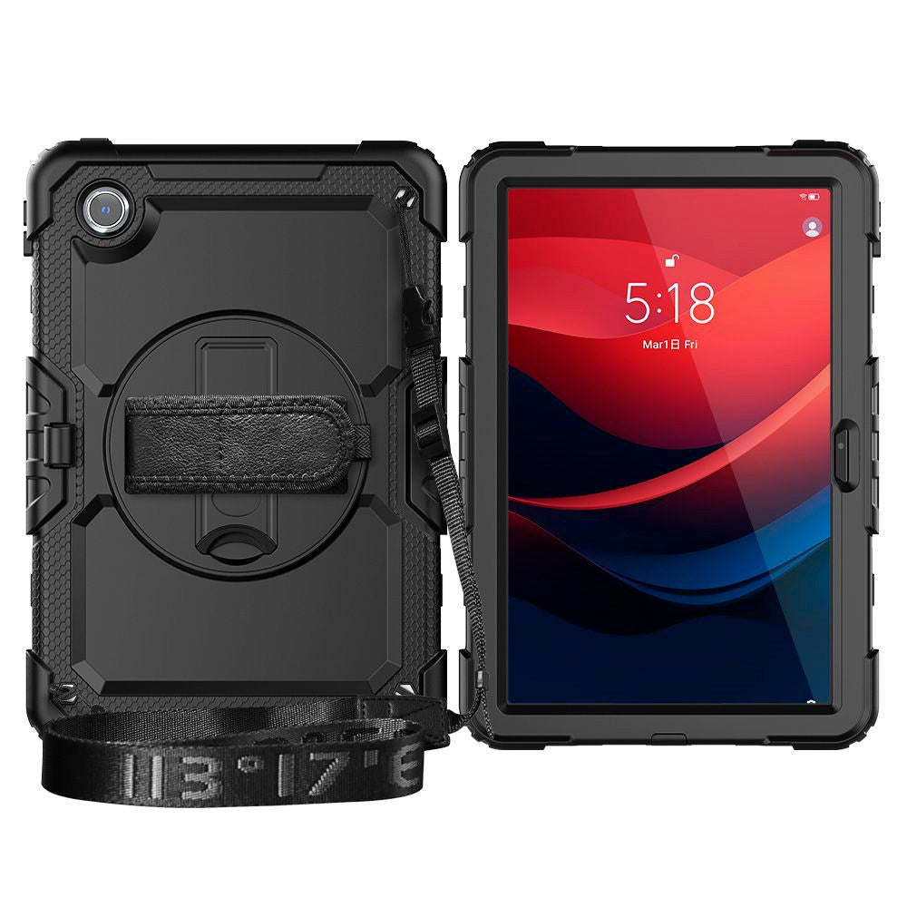 Lenovo Tab M11 Tech-Protect Solid360 Tough Case m. Skyddsfilm, Handhållare och Axelband - Svart