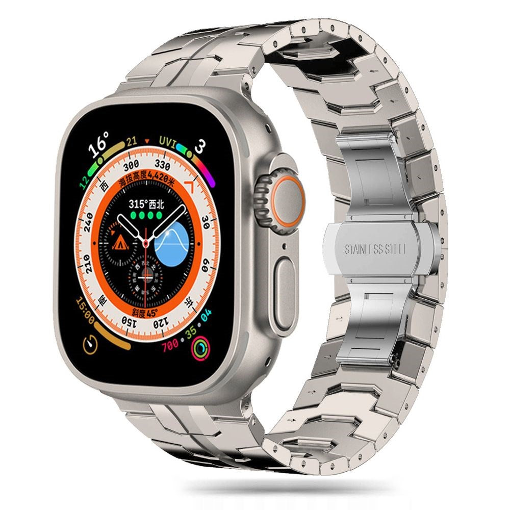 Apple Watch (42/44/SE/45/46/49mm) Tech-Protect Stainless Line Stål Klockarmband - Titanium