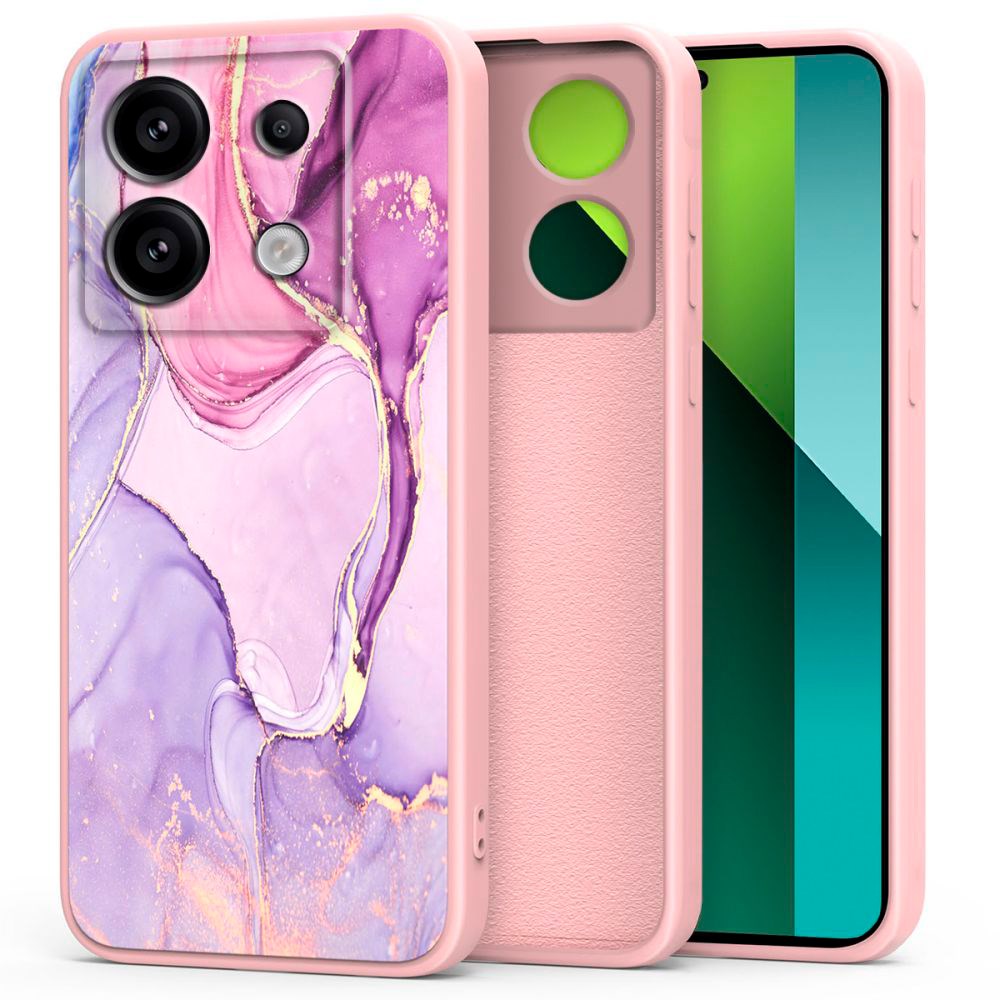 Xiaomi Redmi Note 13 Pro (5G) / Poco X6 Tech-Protect Marble Skal - Rosa / Lilla