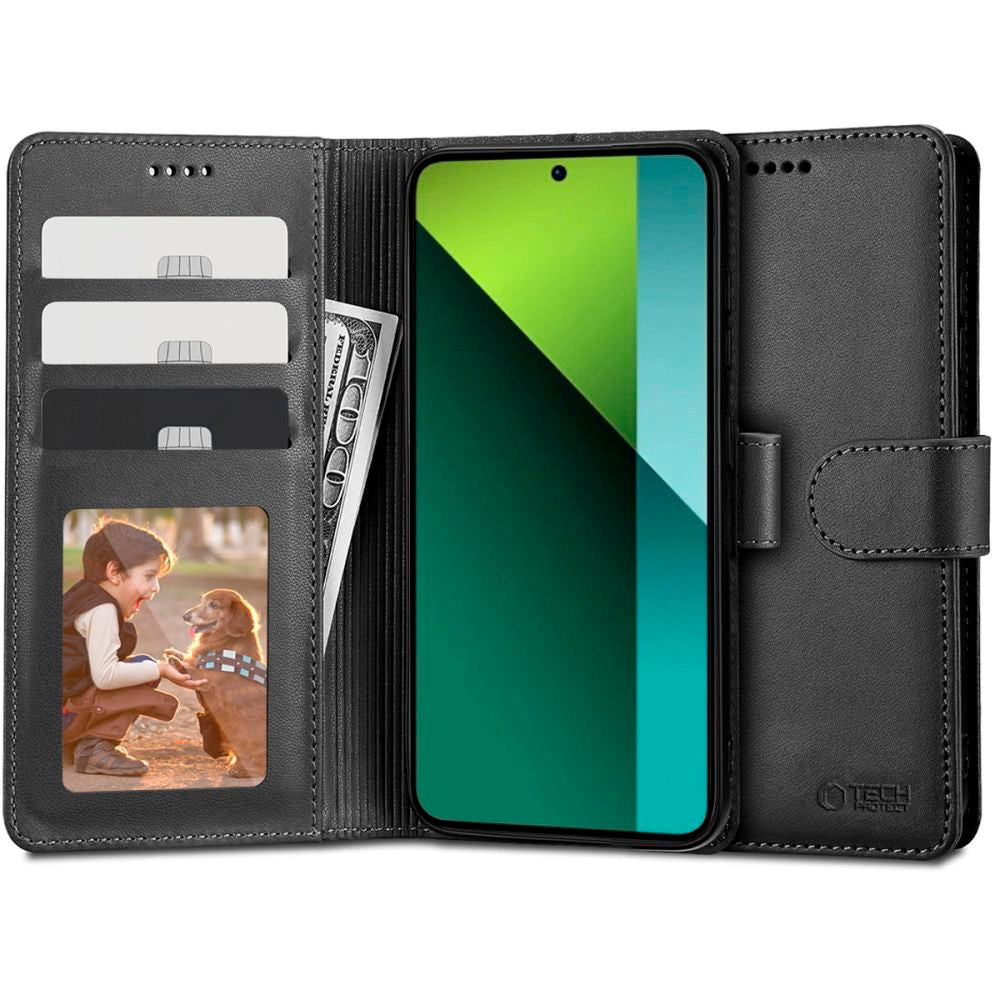 Xiaomi Redmi Note 13 Pro (5G) Tech-Protect Flip Wallet m. Plånbok - Svart