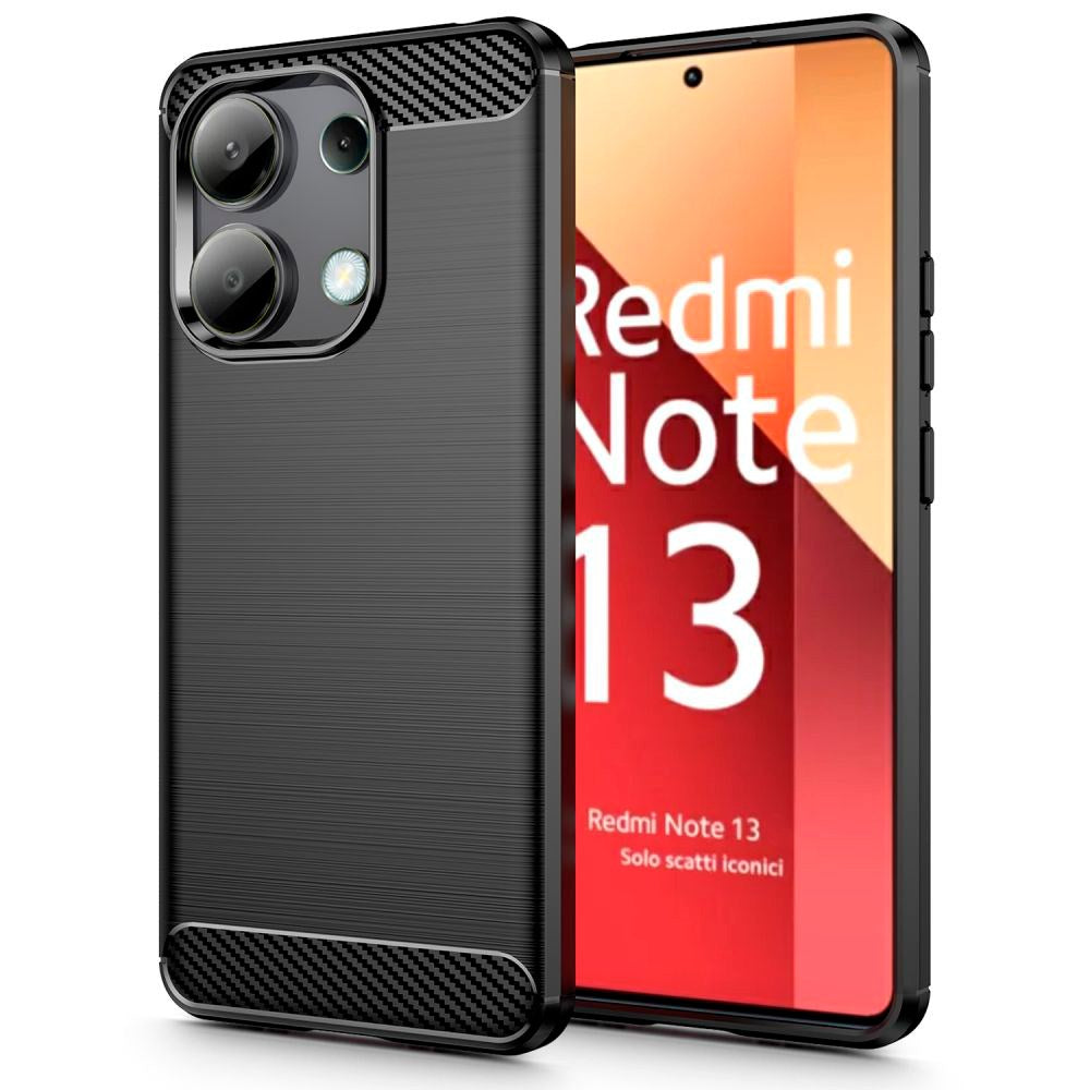 Xiaomi Redmi Note 13 (4G) Tech-Protect Flexibelt Carbon Plastskal - Svart