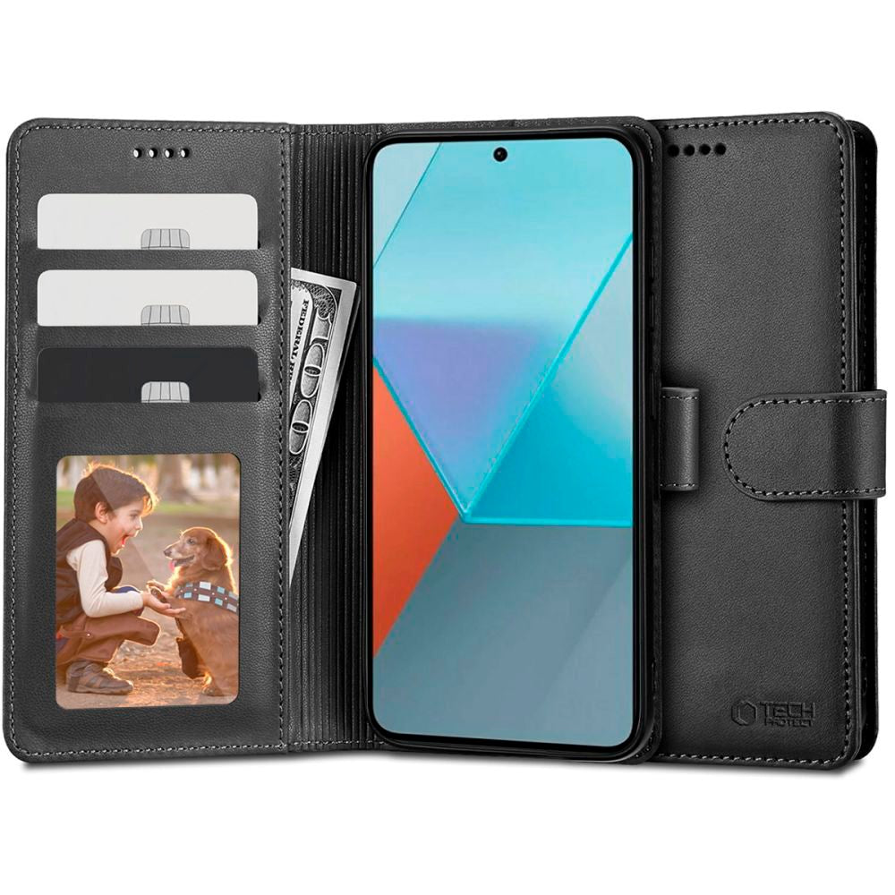 Xiaomi Redmi Note 13 (4G) Tech-Protect Flip Wallet m. Plånbok - Svart