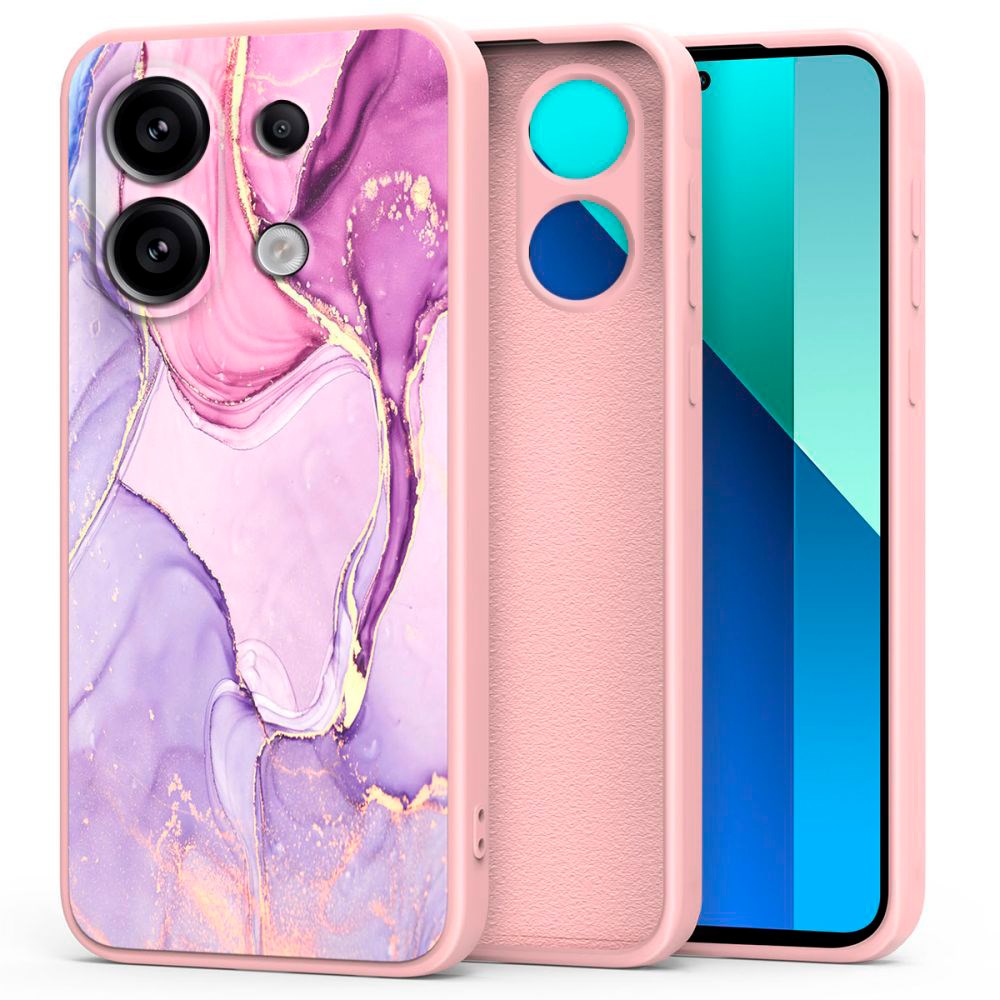 Xiaomi Redmi Note 13 (4G) Tech-Protect Marble Skal - Rosa / Lilla