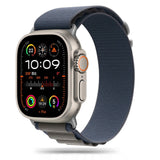 Apple Watch (42/44/SE/45/46/49mm) Tech-Protect Nylon Pro Klockarmband - Mörkblå / Grå