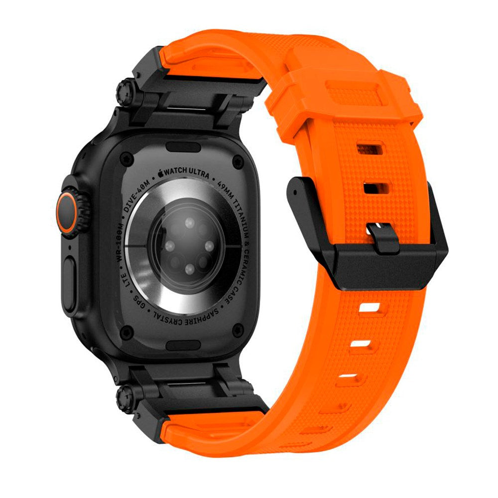 Tech-Protect Apple Watch (42/44/SE/45/46/49mm) Delta Pro Silikonrem - Svart / Orange