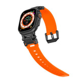 Tech-Protect Apple Watch (42/44/SE/45/46/49mm) Delta Pro Silikonrem - Svart / Orange