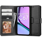 Realme C67 (4G) Tech-Protect Flip Wallet m. Plånbok - Svart