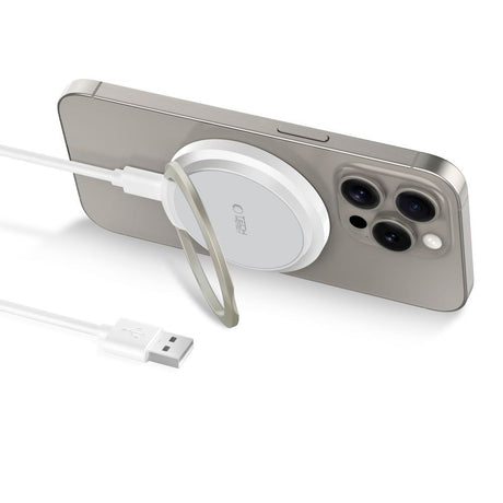 Tech-Protect A33 Magnetisk Trådlös Laddare 15W - MagSafe-Kompatibel - Vit