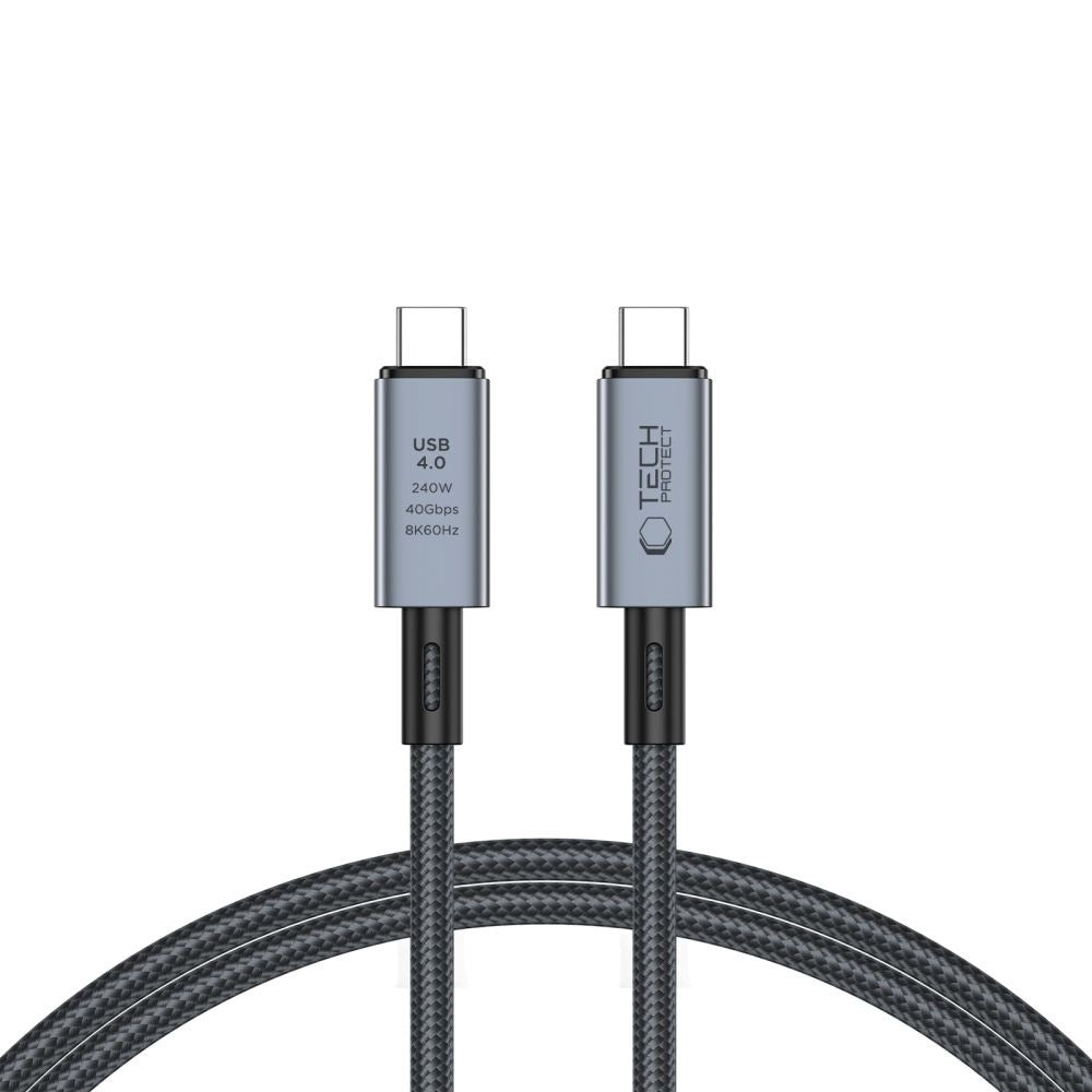 Tech-Protect Ultraboost 8K 40GBPS USB-C till USB-C Kabel PD 2400W 1m - Svart