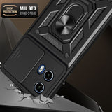 Motorola Edge 50 Fusion Tech-Protect Camshield Skal m. Magnetisk Ring & Stativfunktion - Svart