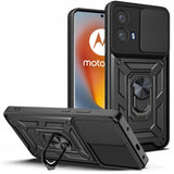 Motorola Edge 50 Fusion Tech-Protect Camshield Skal m. Magnetisk Ring & Stativfunktion - Svart