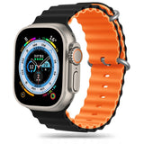 Tech-Protect Apple Watch (42/44/45/49 mm) Iconband Pro Silikonrem - Svart / Orange