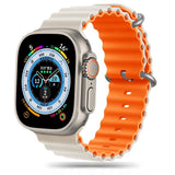 Tech-Protect Apple Watch (42/44/45/49 mm) Iconband Pro Silikonrem - Beige / Orange