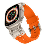 Tech-Protect Apple Watch (42/44/SE/45/46/49mm) Delta Pro Silikonrem - Orange / Titanium