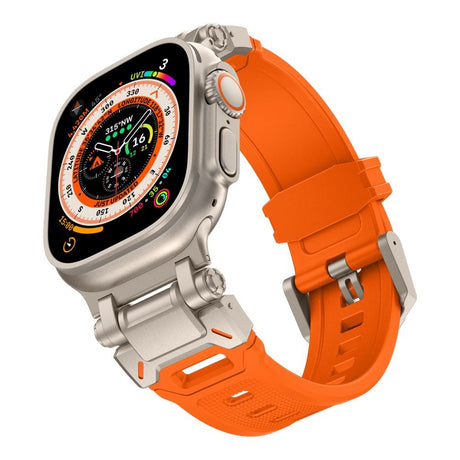 Tech-Protect Apple Watch (42/44/SE/45/46/49mm) Delta Pro Silikonrem - Orange / Titanium