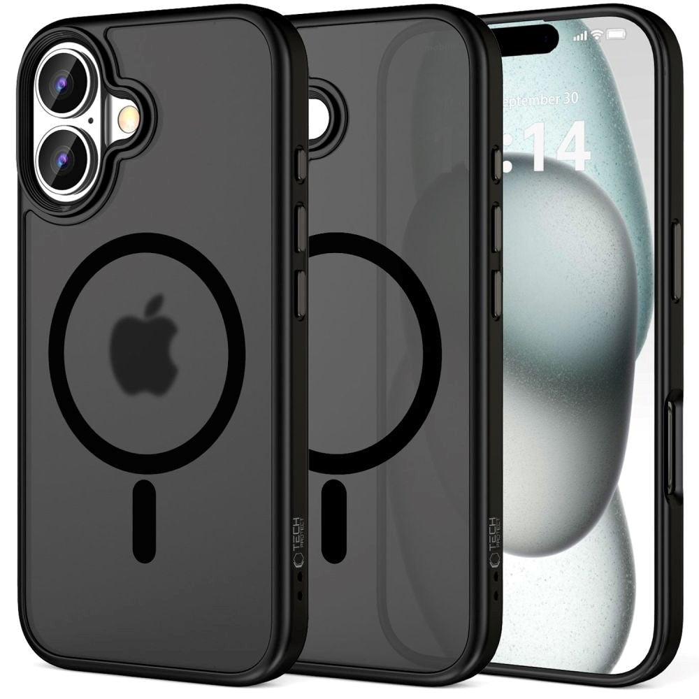iPhone 16 Tech-Protect MagMat Skal - MagSafe-kompatibelt - Matt Svart