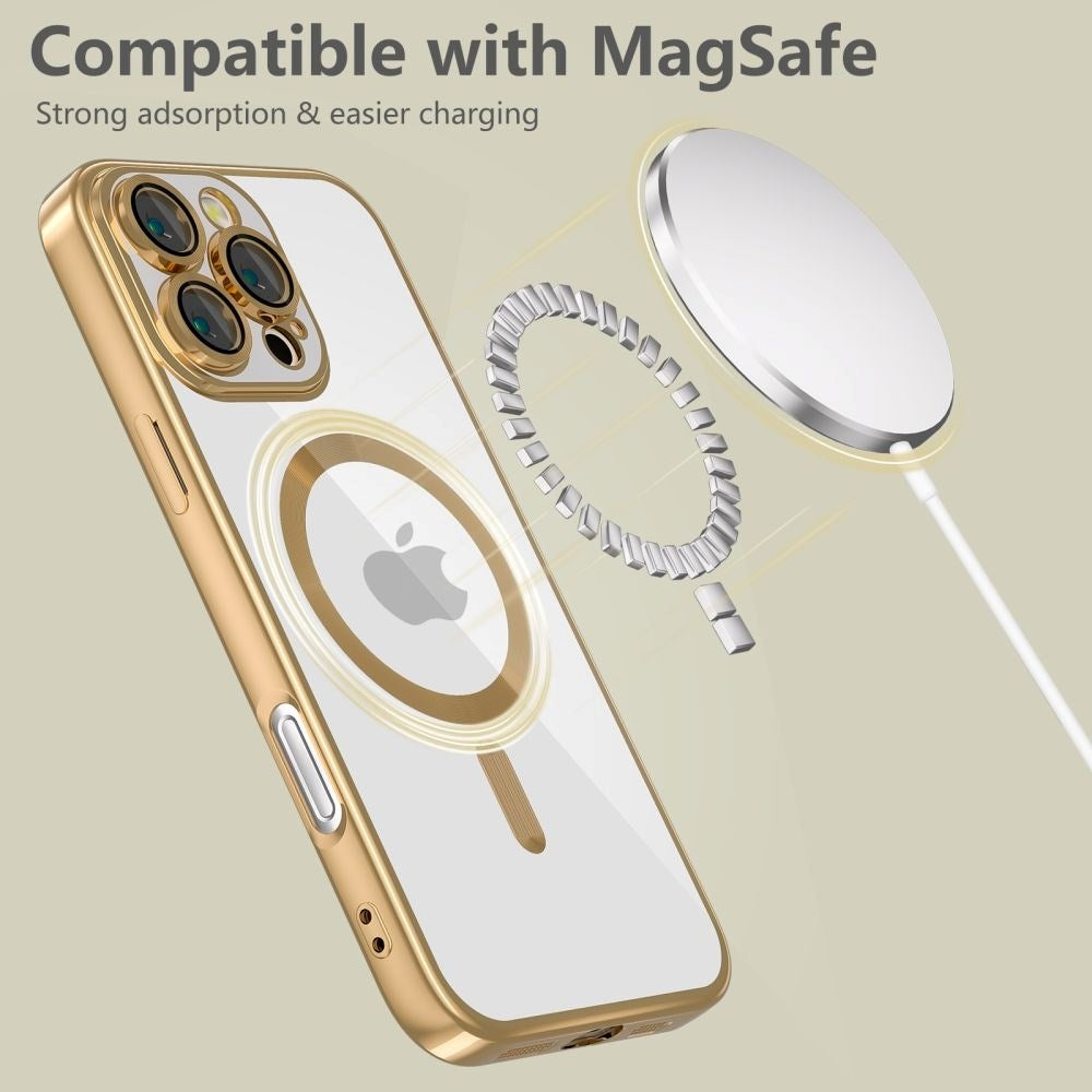 iPhone 16 Pro Tech-Protect Magflex Skal - MagSafe-Kompatibelt - Genomskinlig / Guld