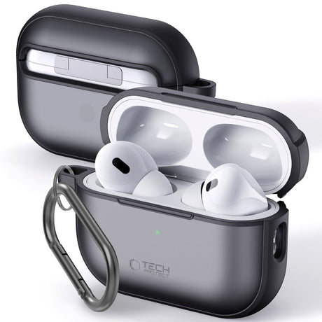 Tech-Protect MagMat Apple AirPods Pro (1. & 2. generationens) Plastfodral med Karbinhake - Matt Svart